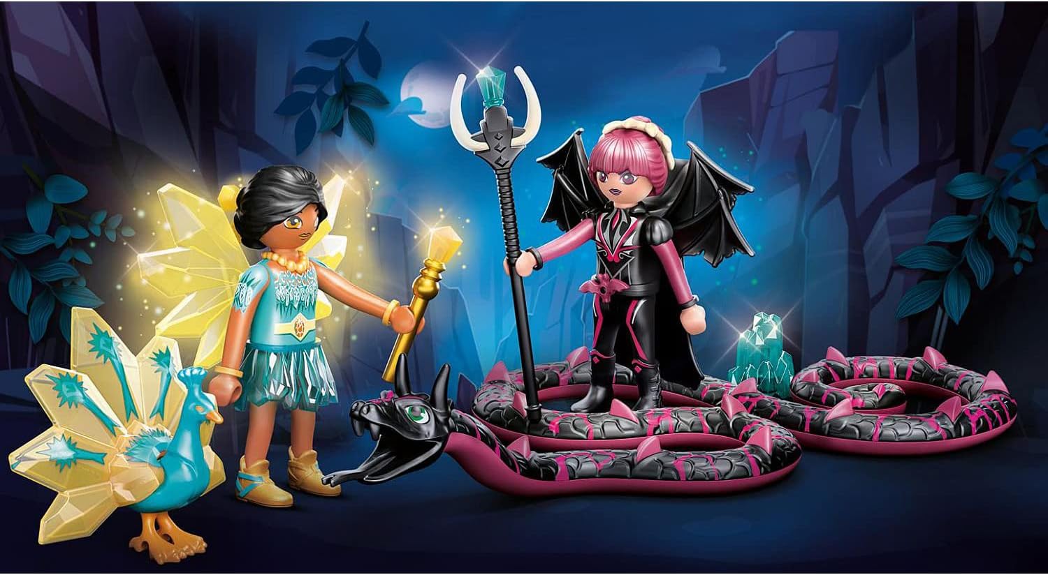 PLAYMOBIL Adventures of Ayuma 70803 Crystal Fairy und Bat Fairy mit Seelentieren, Ab 7 Jahren