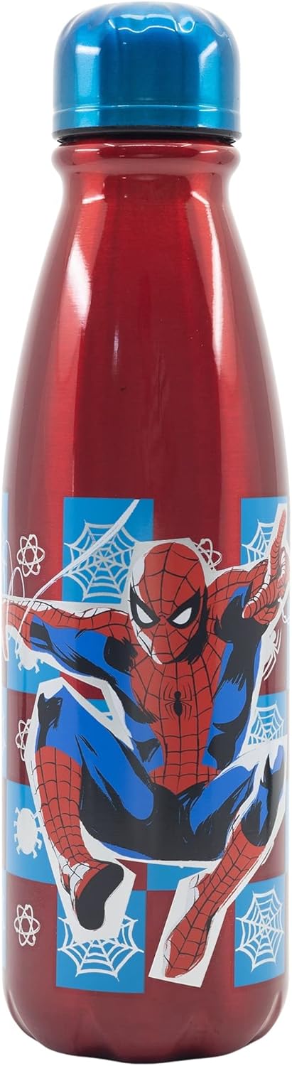Stor 600ML KINDER ALUMINIUM FLASCHE | SPIDERMAN ARACHNID GRID