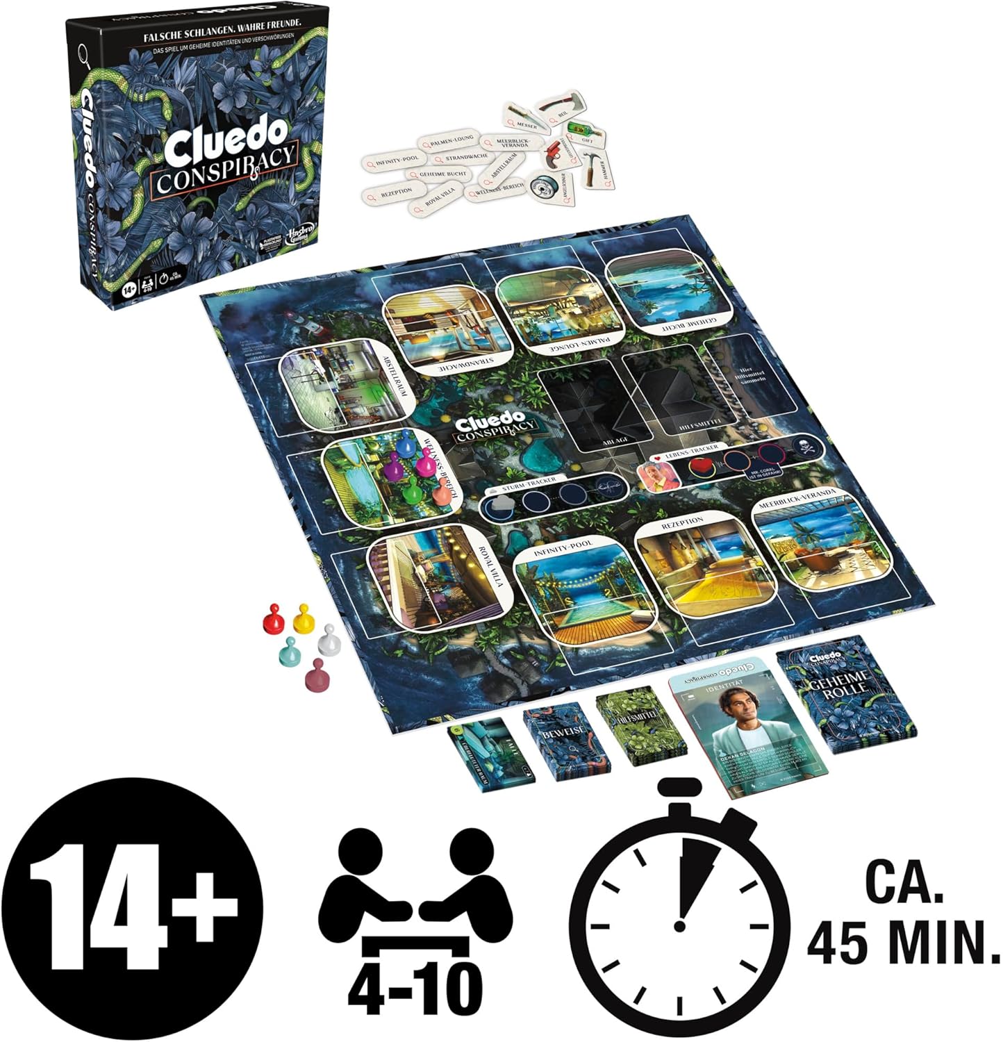 Hasbro Gaming Cluedo Conspiracy Brettspiel für Erwachsene und Jugendliche, deutsche Version des Mystery Games, für 4-10 Spieler und ab 14 Jahren