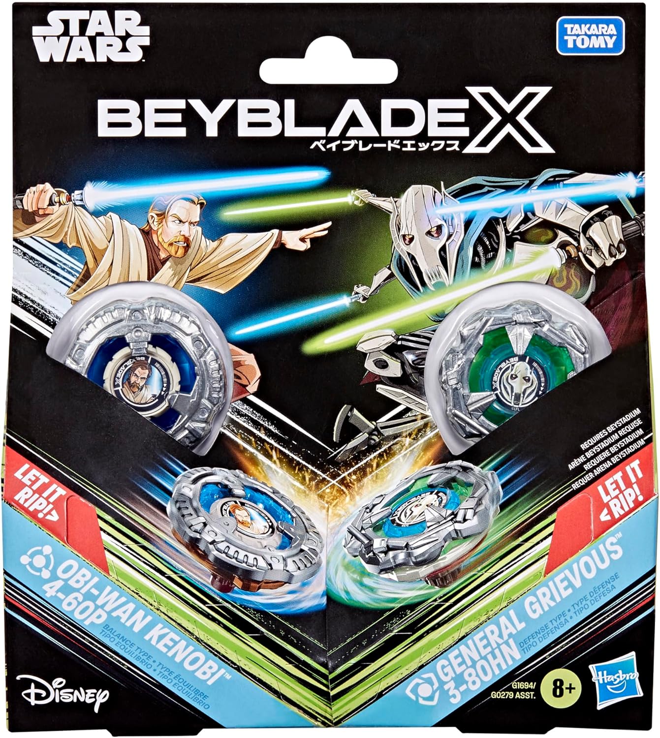 Hasbro Beyblade X und Star Wars Collab, Obi-Wan Kenobi 4-60P vs. General Grievous 3-80HN